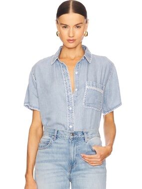 Rails Lea Stitch Accent Button Up Shirt [Worn Once - Like New]